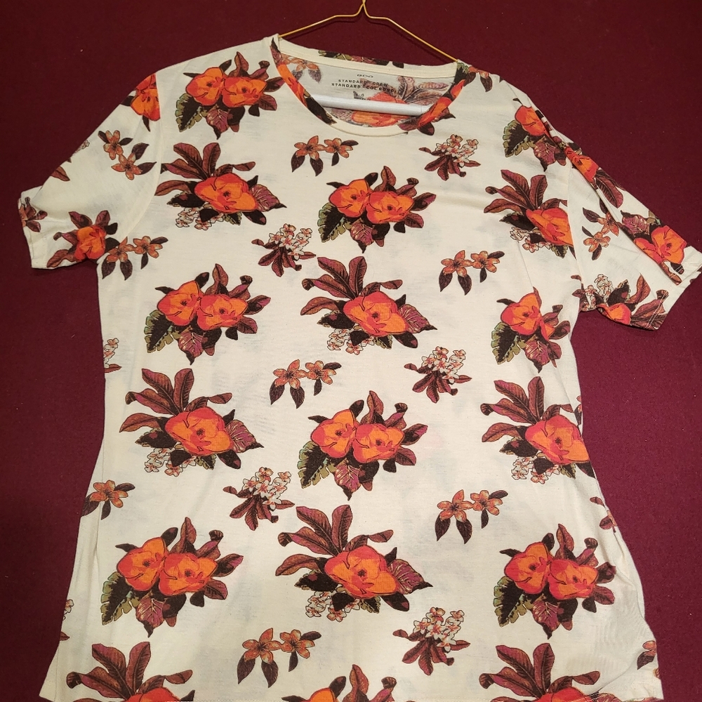 Orange floral T shirt